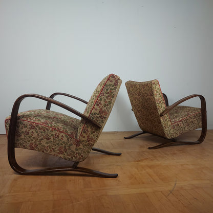 Pair of H-269 type armchair by J. Halabala for UP Zavody 1930s