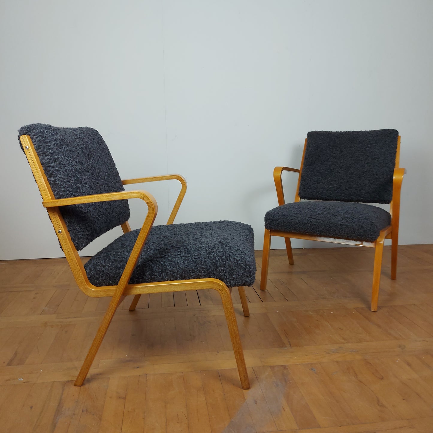 Pair of refurbished DDR Selman Selmanagic Easy Chair 1958