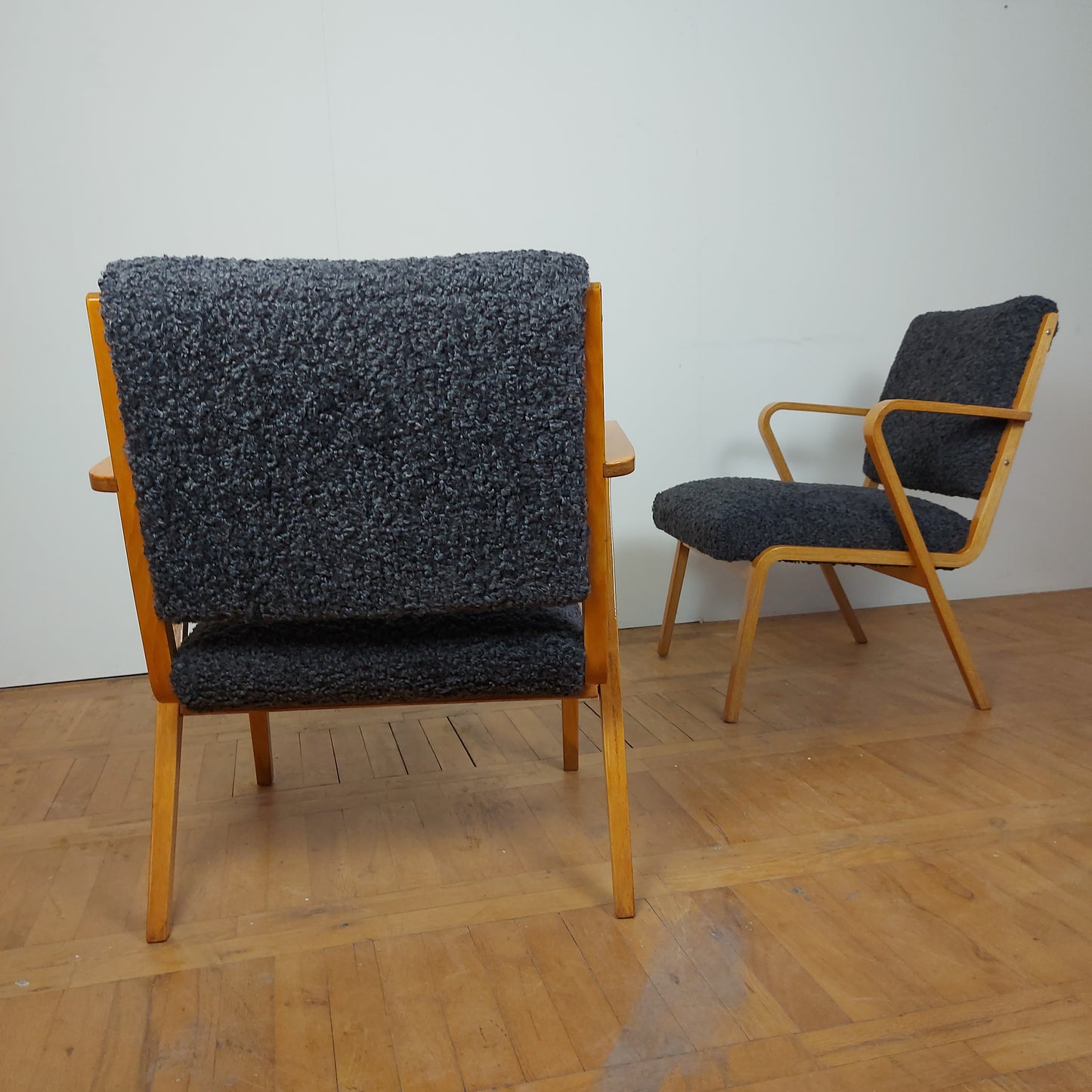 Pair of refurbished DDR Selman Selmanagic Easy Chair 1958