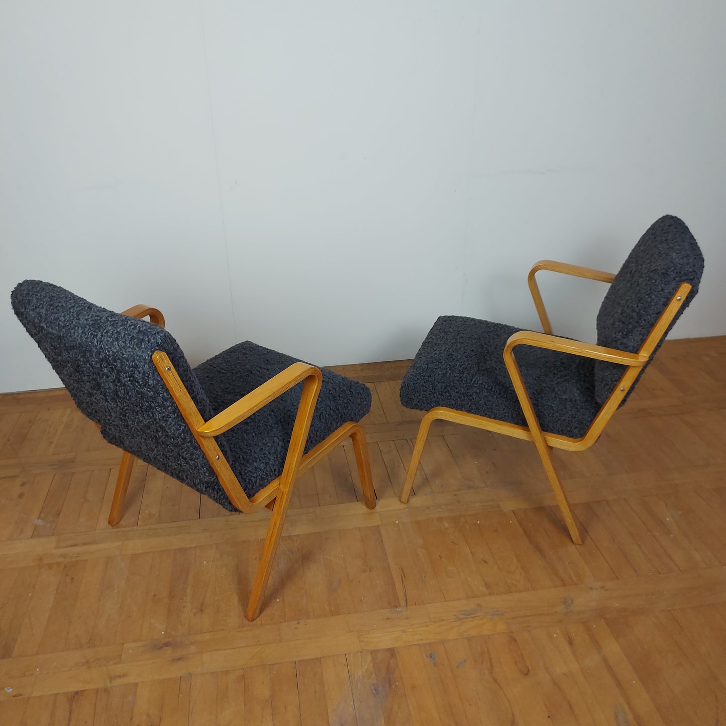 Pair of refurbished DDR Selman Selmanagic Easy Chair 1958