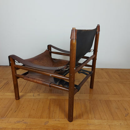 Hungarian design Safari leather armchairs 1960