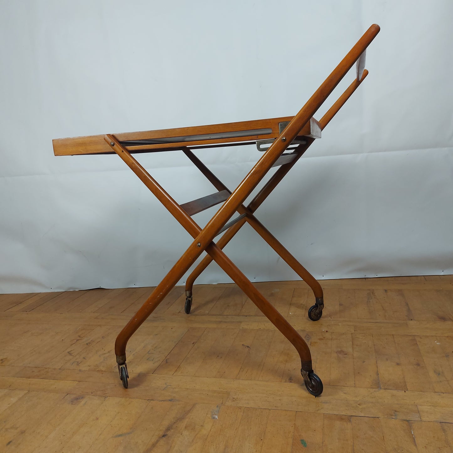 Folding Thonet trolley on brass wheels 1960s