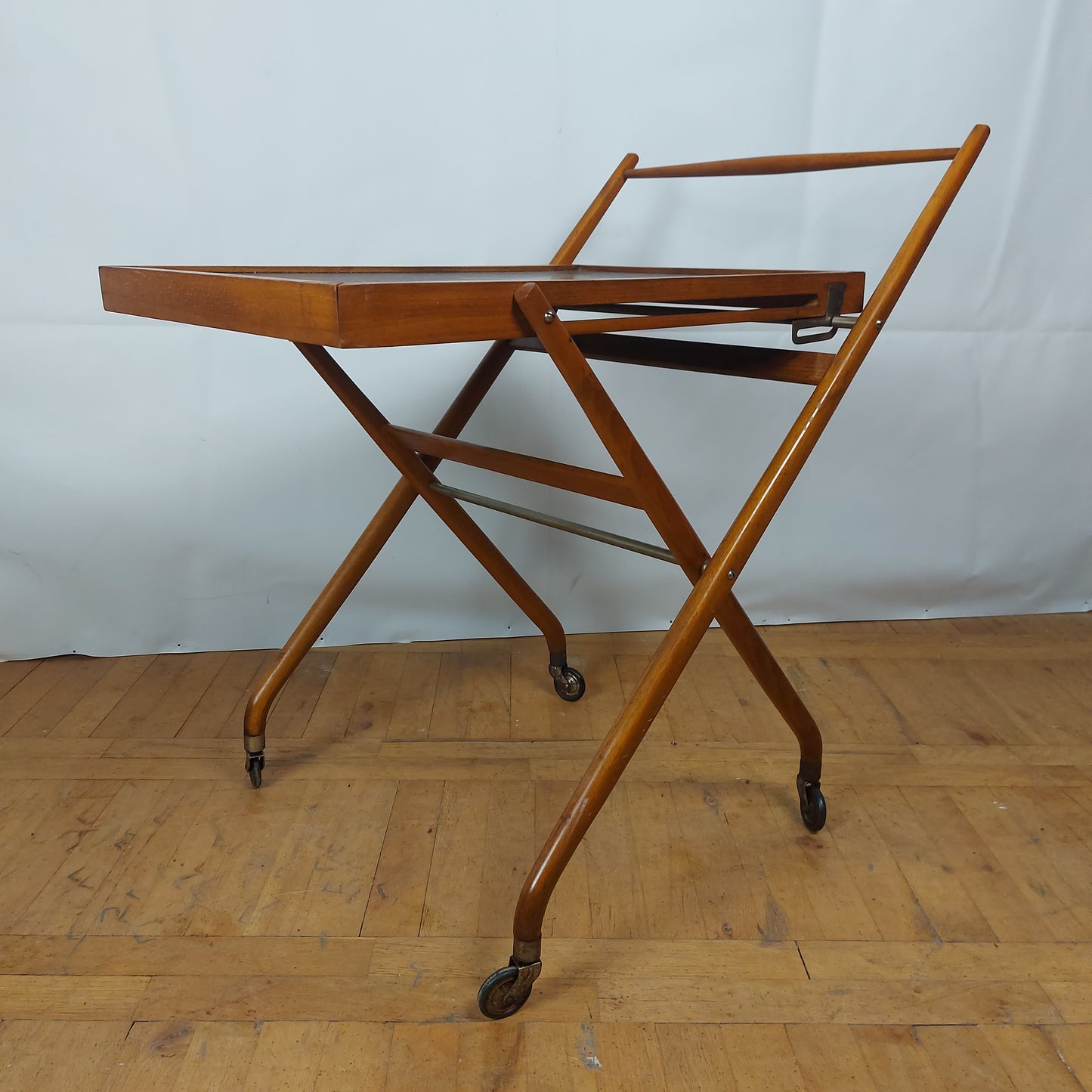 Folding Thonet trolley on brass wheels 1960s