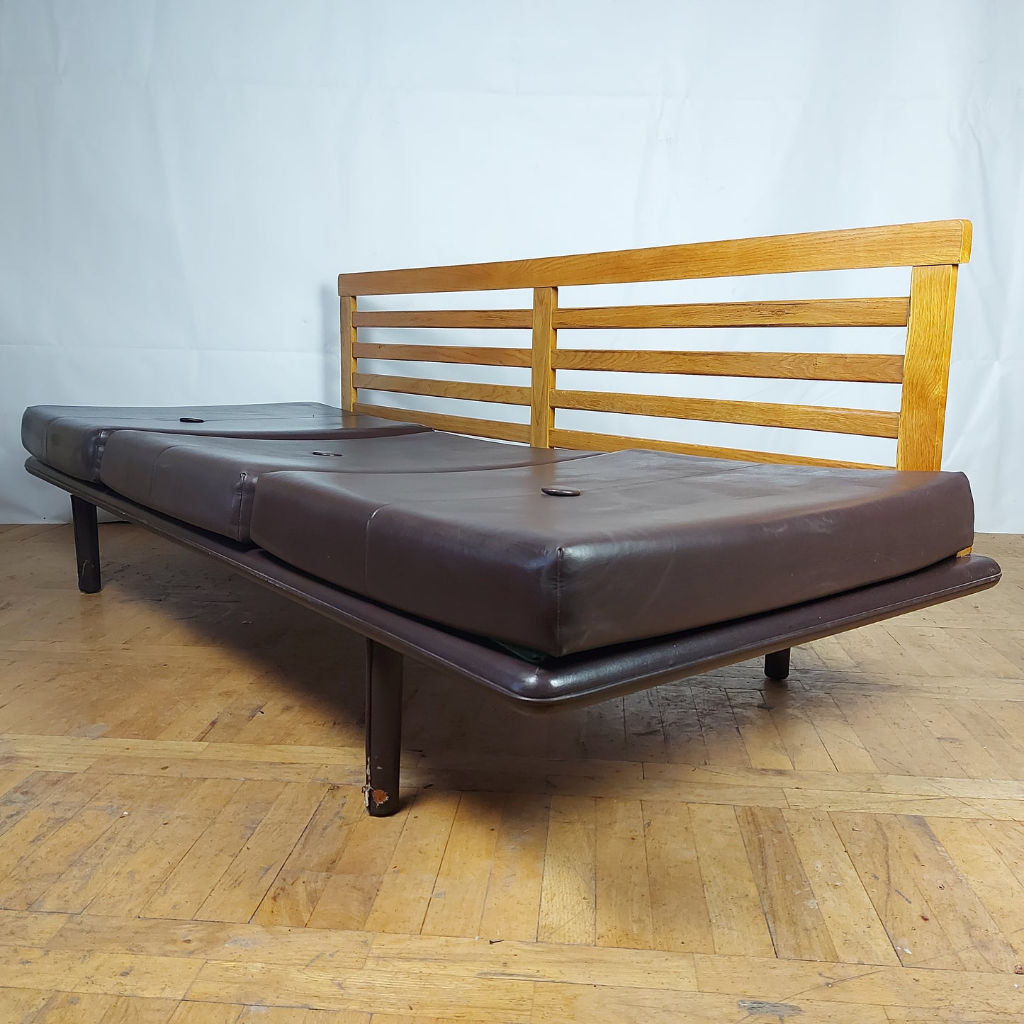 Set of 2 faux leather "Othelo" sofas 1960s