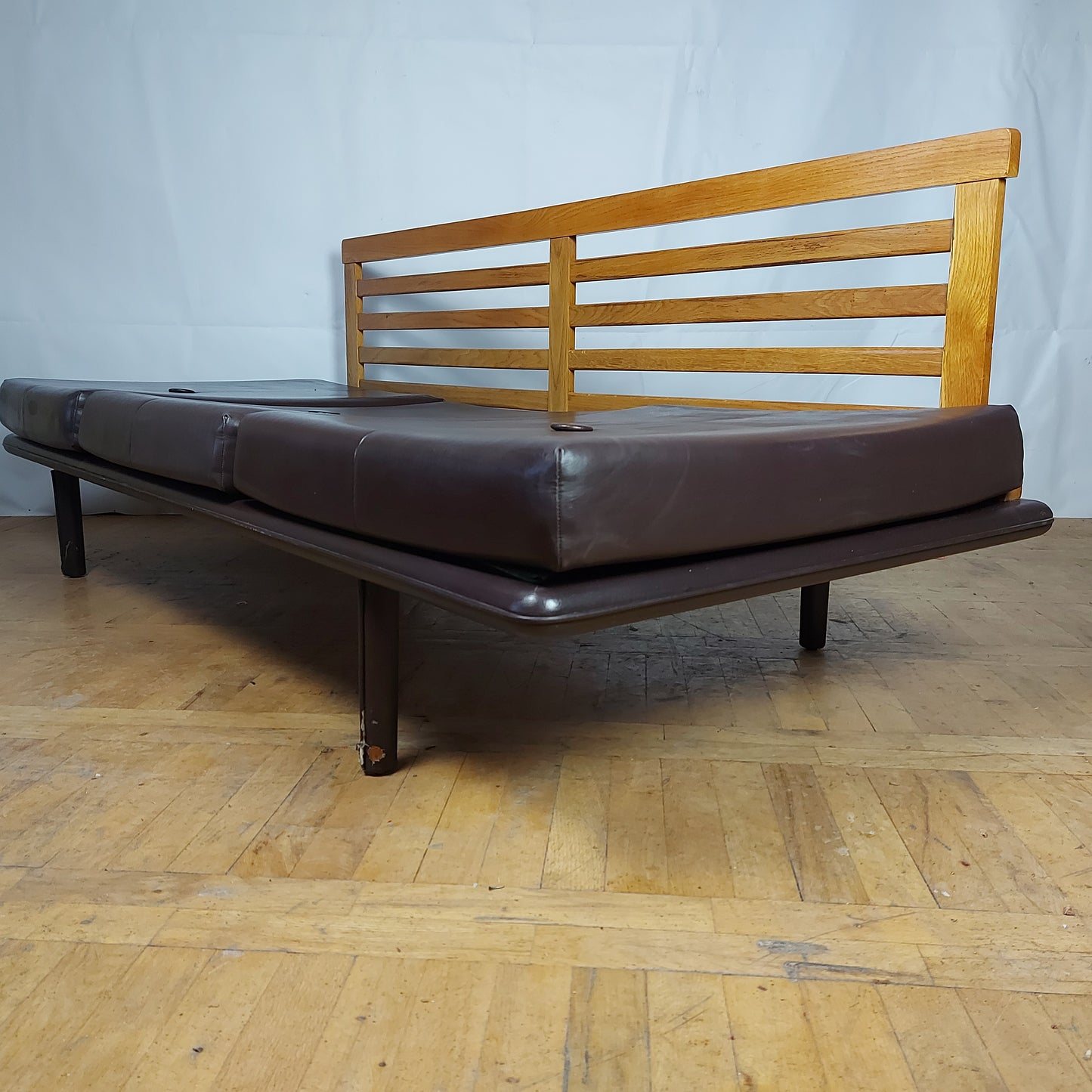 Set of 2 faux leather "Othelo" sofas 1960s