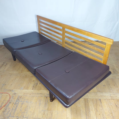 Set of 2 faux leather "Othelo" sofas 1960s