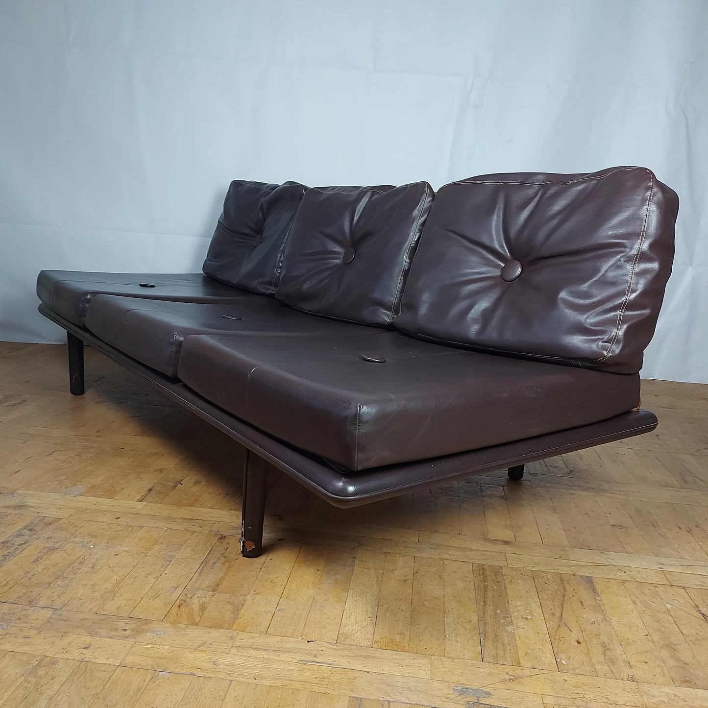 Set of 2 faux leather "Othelo" sofas 1960s