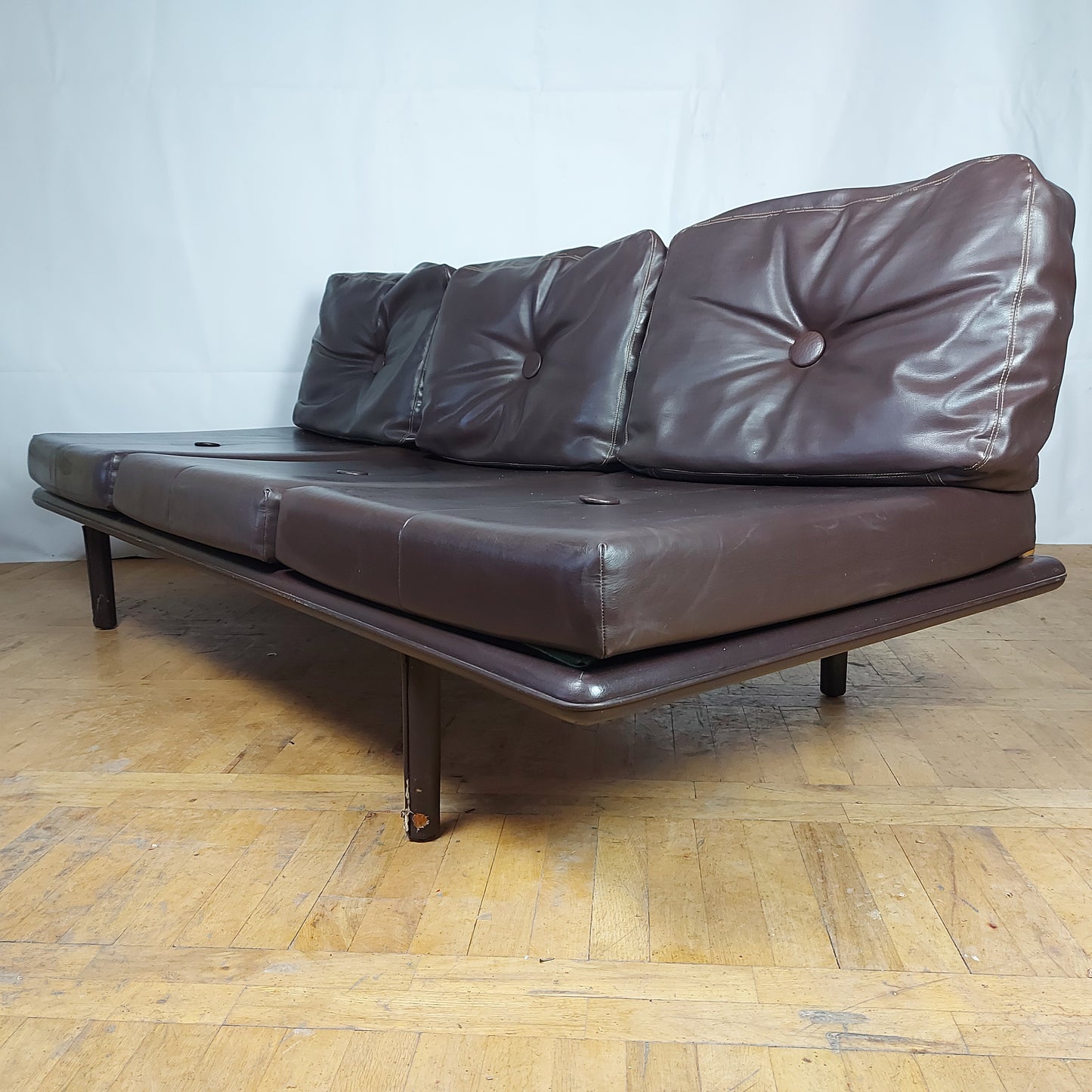 Set of 2 faux leather "Othelo" sofas 1960s