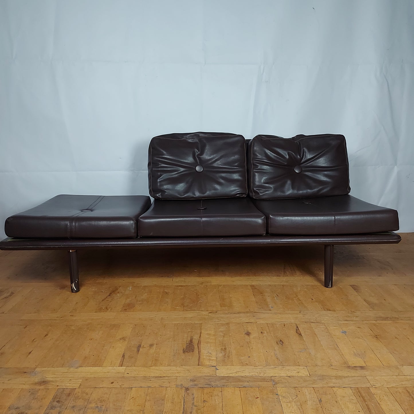 Set of 2 faux leather "Othelo" sofas 1960s