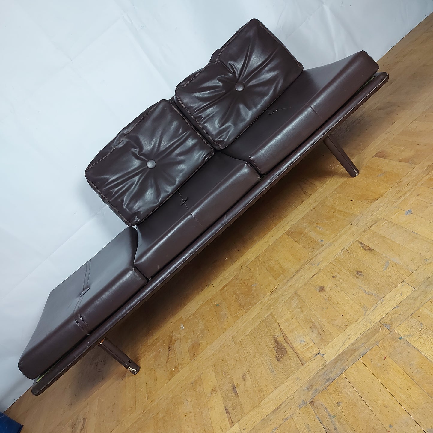 Set of 2 faux leather "Othelo" sofas 1960s