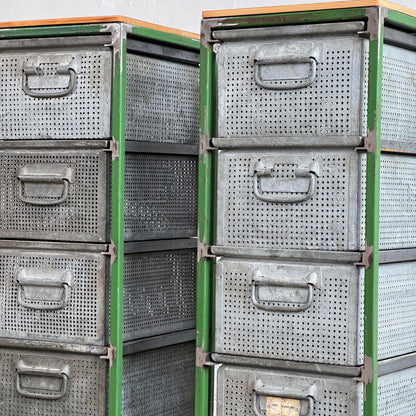 Industrial Steel & Perforated Metal Storage Cabinet / Shoe Rack
