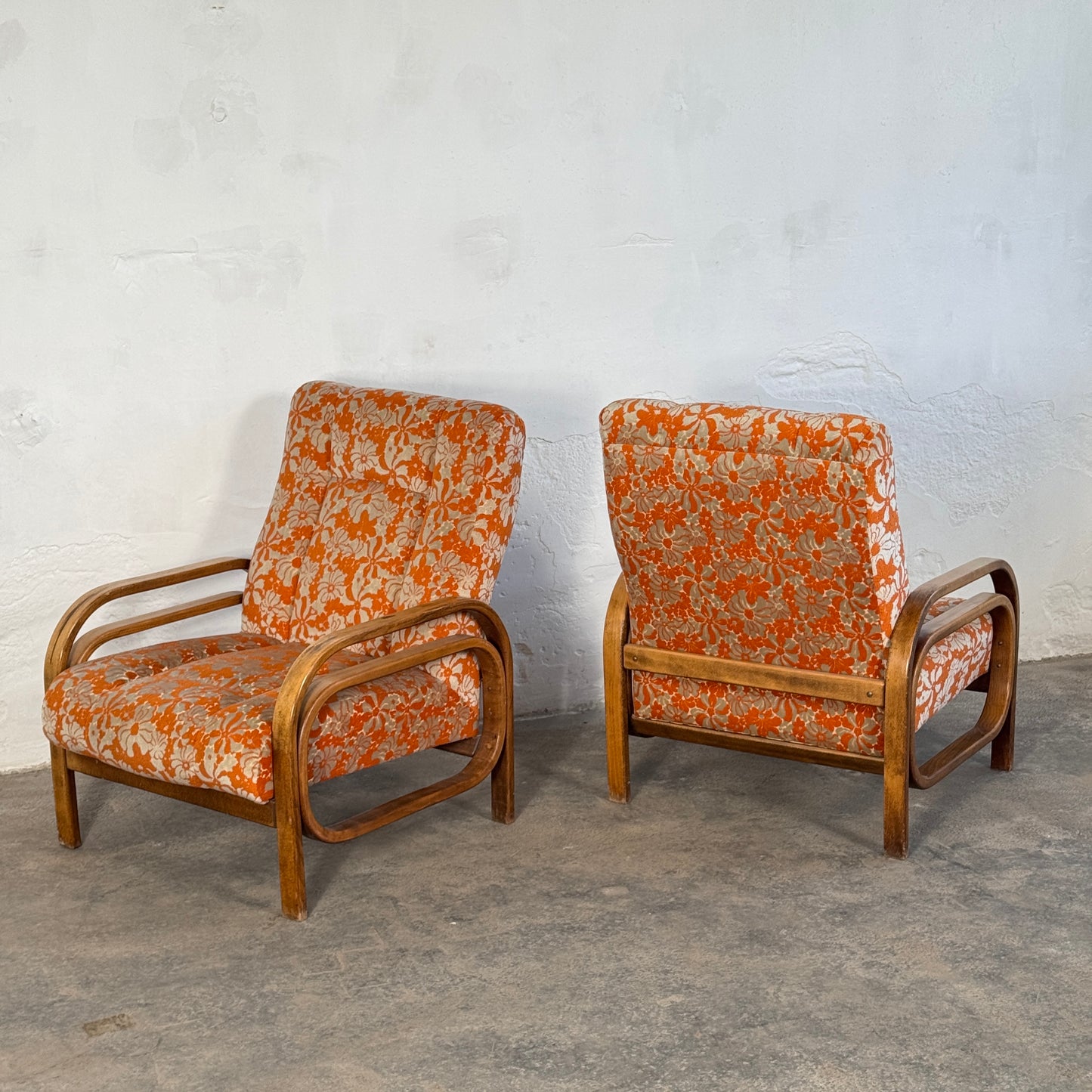 Pair of Debreceni Art Deco Style Armchairs, 1960