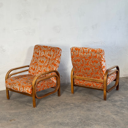Pair of Debreceni Art Deco Style Armchairs, 1960
