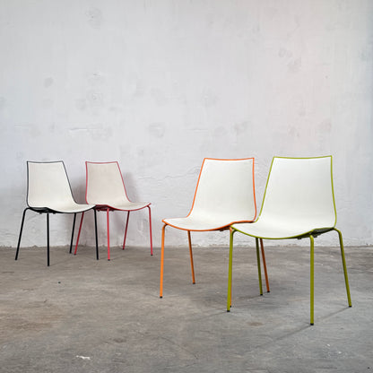 Set of 4 Italian Pedrali 3D Colour Chairs