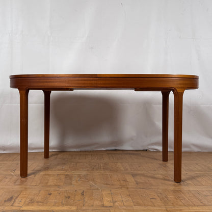 Vintage Nathan Oval Teak Dining Table with Butterfly Extension, 1970s — Mid-Century Modern