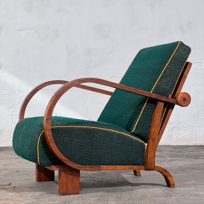 Art Deco Adjustable Back Armchair, Czechoslovakia, 1930s