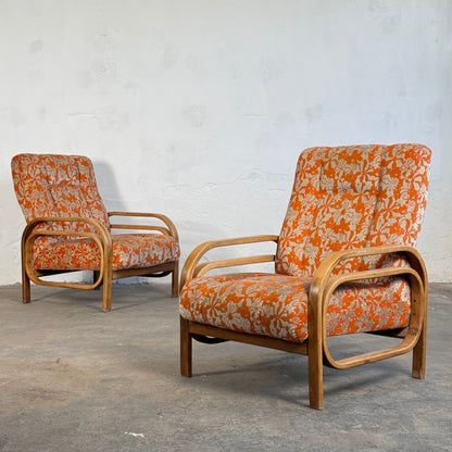 Pair of Debreceni Art Deco Style Armchairs, 1960