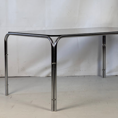 Bauhaus Black Glass Coffee Table, 1960s