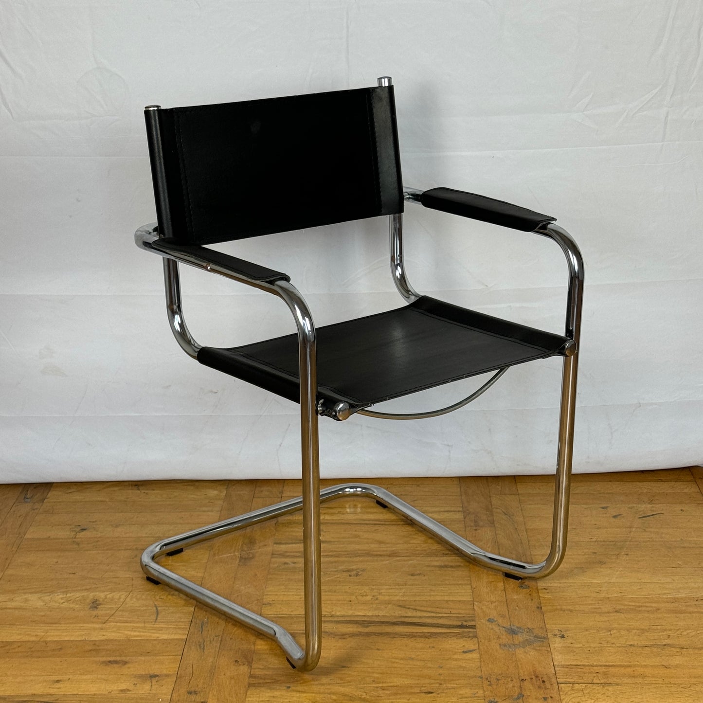 Marcel Breuer MG5 style black tubular chair 1990s