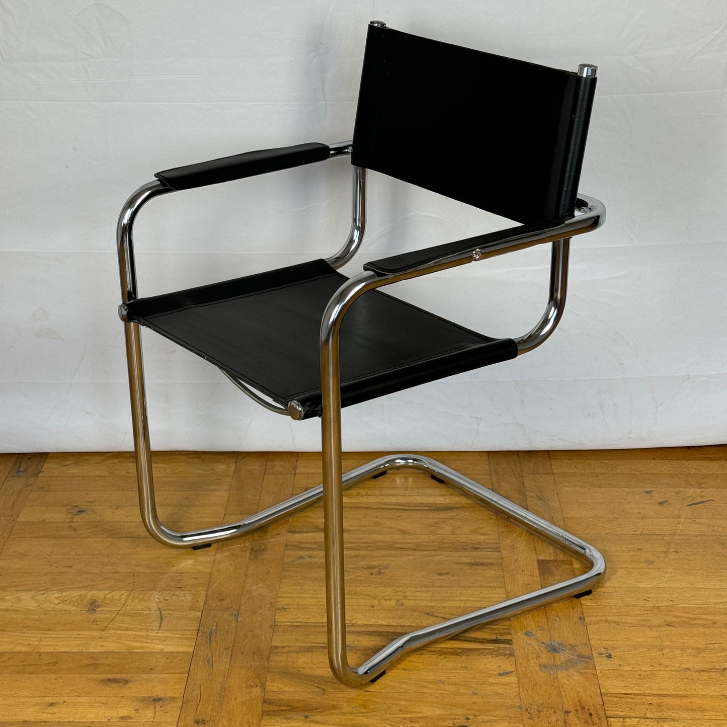 Marcel Breuer MG5 style black tubular chair 1990s