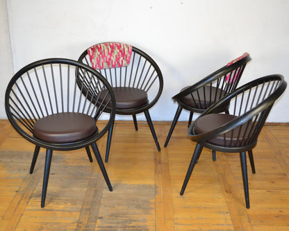 Set of 4 Circle chair by Yngve Ekström