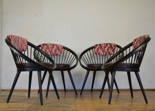 Set of 4 Circle chair by Yngve Ekström