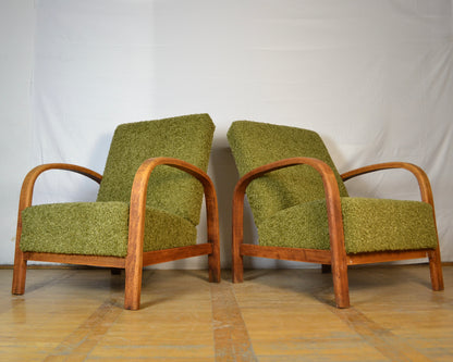 Pair of Hungarian art-deco style armchairs 1960s