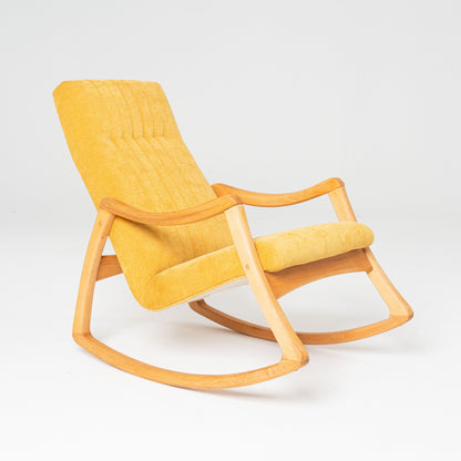 Fully restored Czech rocking chair by TON 1960s