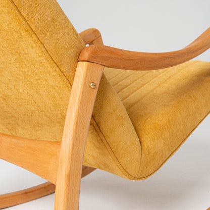 Fully restored Czech rocking chair by TON 1960s