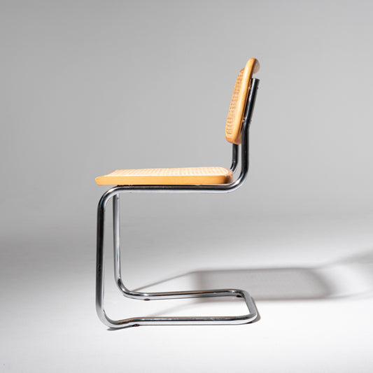 Chrome tubular steel Marcel Breuer "Cesca" chair 1980s