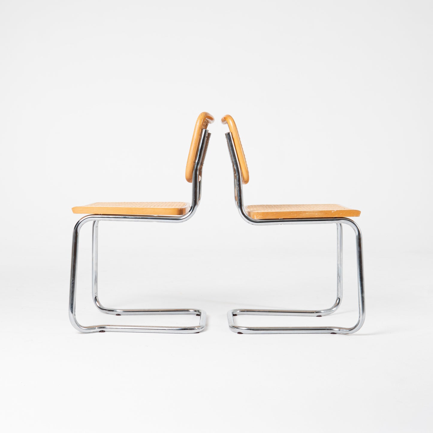 Chrome tubular steel Marcel Breuer "Cesca" chair 1980s