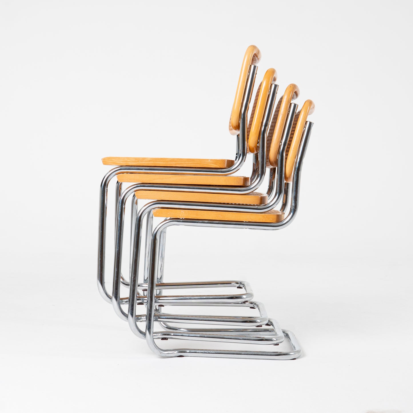 Chrome tubular steel Marcel Breuer "Cesca" chair 1980s