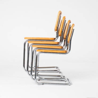 Chrome tubular steel Marcel Breuer "Cesca" chair 1980s