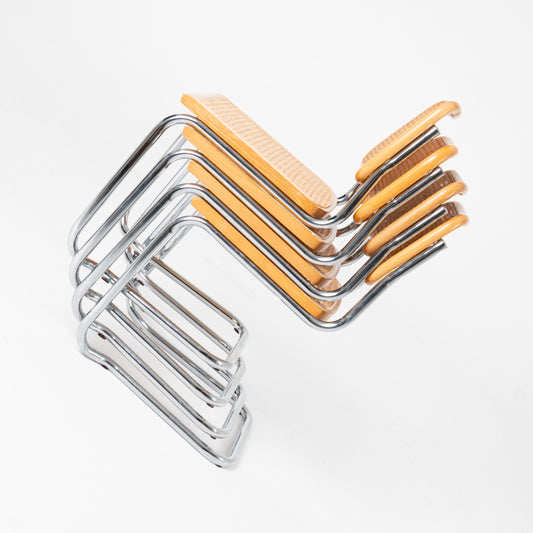 Chrome tubular steel Marcel Breuer "Cesca" chair 1980s