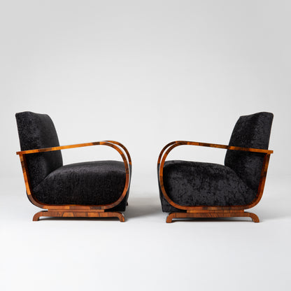 Pair of fully restored art-deco armchairs by Heal & Son London 1930s