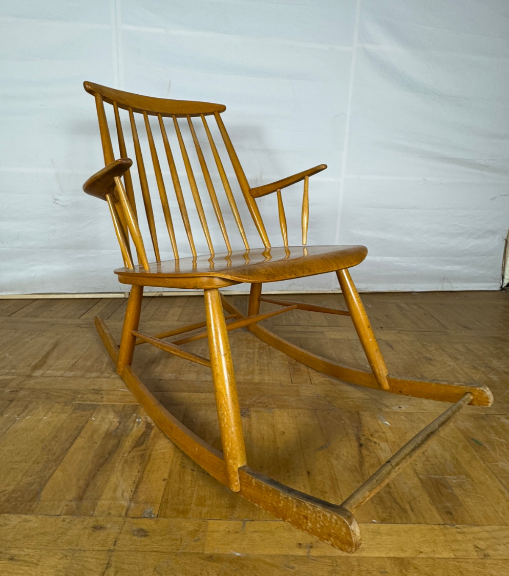 Hungarian László Mózer rocking chair 1960s