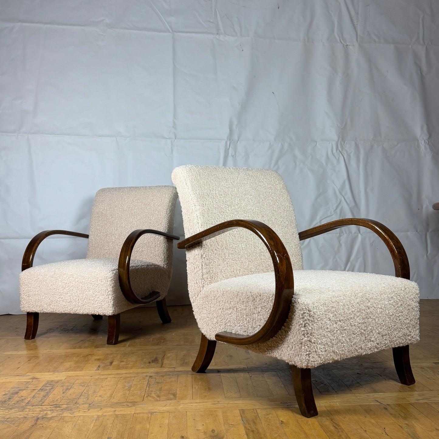 Pair of Jindřich Halabala armchairs for UP Zavody 1930s