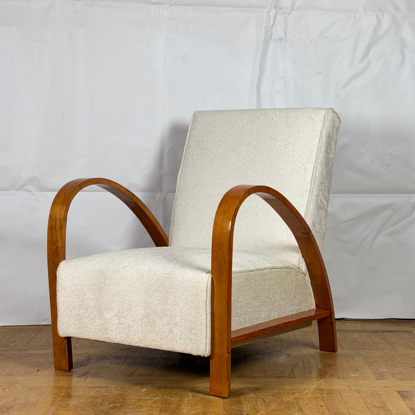 Pair of fully restored French art-deco armchairs 1960s