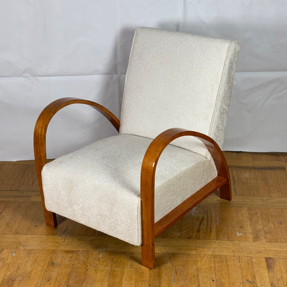 Pair of fully restored French art-deco armchairs 1960s