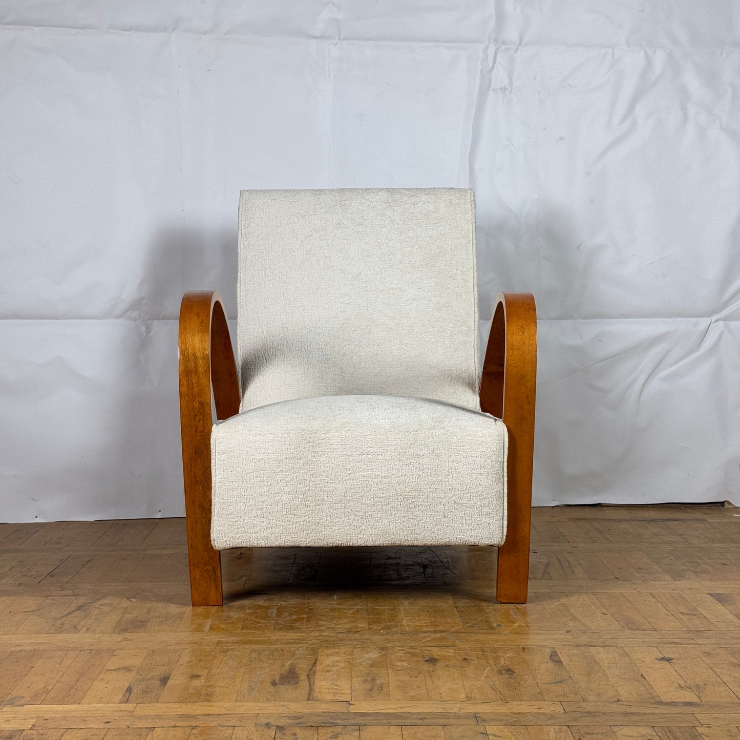 Pair of fully restored French art-deco armchairs 1960s