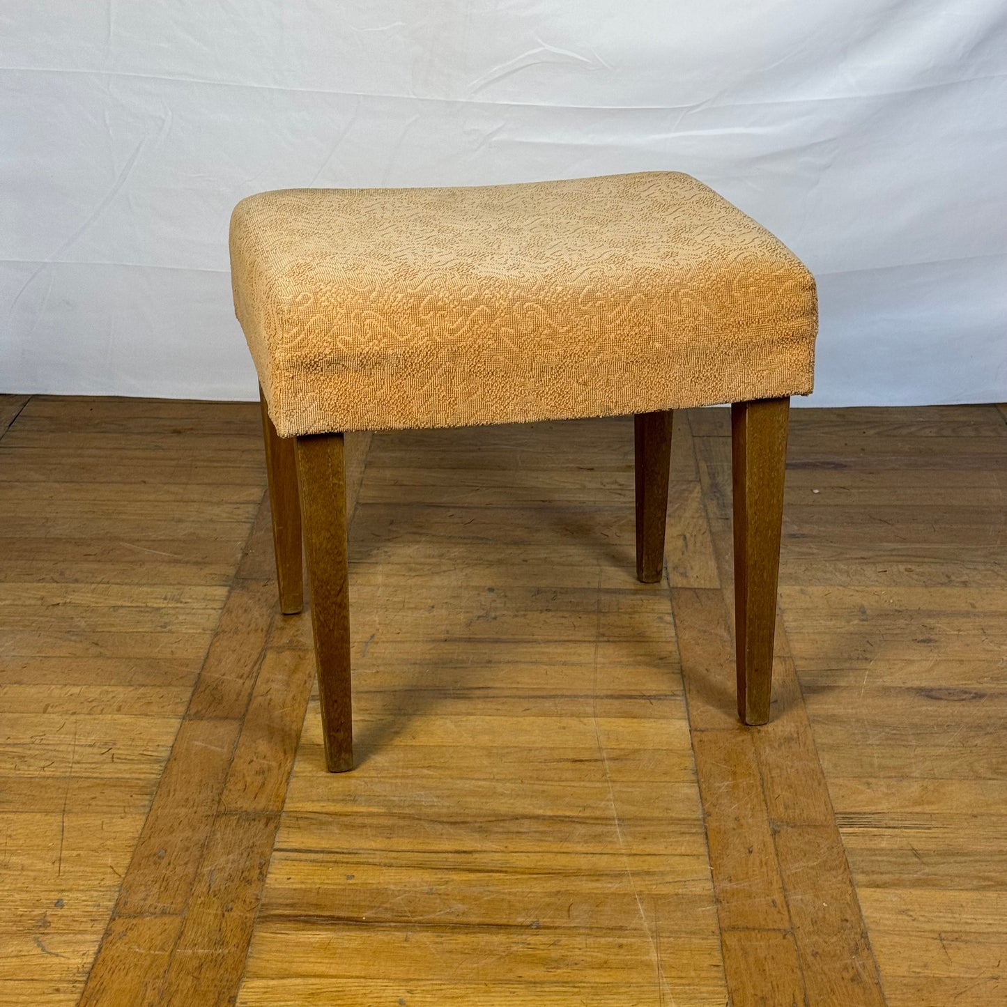 Pair of DDR oak armchairs with ottoman 1960s