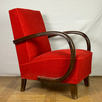 Pair of Hungarian Halabala style retro armchairs