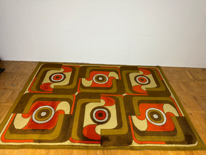 Hungarian retro LATEX "Fáráó" by Ferenc Fekete (1974) carpet