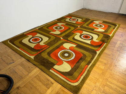 Hungarian retro LATEX "Fáráó" by Ferenc Fekete (1974) carpet