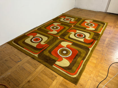 Hungarian retro LATEX "Fáráó" by Ferenc Fekete (1974) carpet