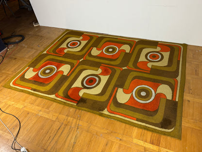 Hungarian retro LATEX "Fáráó" by Ferenc Fekete (1974) carpet