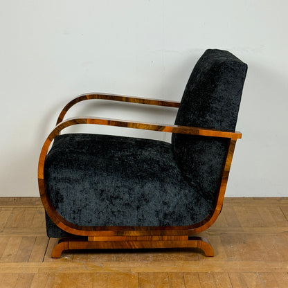 Pair of fully restored art-deco armchairs by Heal & Son London 1930s