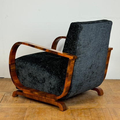 Pair of fully restored art-deco armchairs by Heal & Son London 1930s