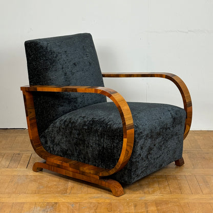 Pair of fully restored art-deco armchairs by Heal & Son London 1930s