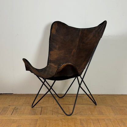 Vintage leather butterfly chair 1990s